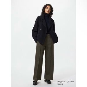 Uniqlo Brushed Jersey Wide Pants olive